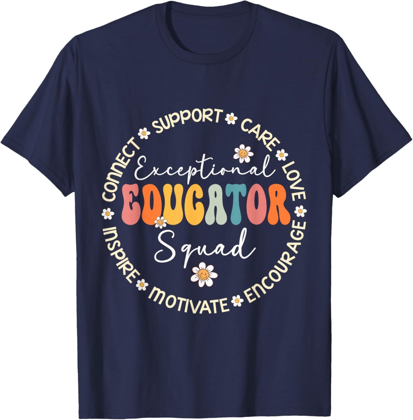 Exceptional Educator Squad Special Needs Education Teacher T-Shirt - T-Shirt | Navy
