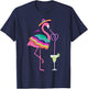 Flamingo Drinking Margarita Mexican Poncho Cinco De Mayo T-Shirt - T-Shirt | Navy