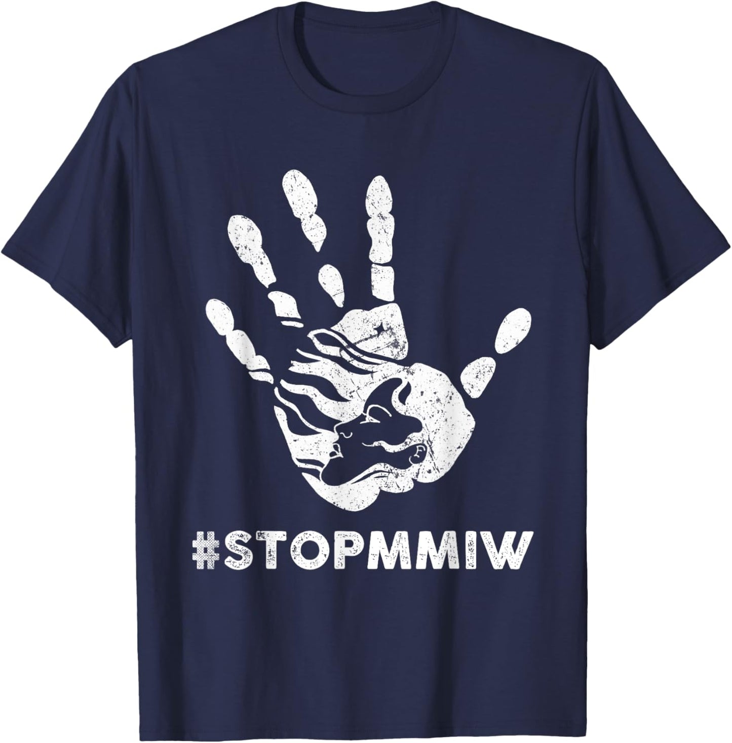 Stop MMIW American Indigenous Women T-Shirt - T-Shirt | Navy