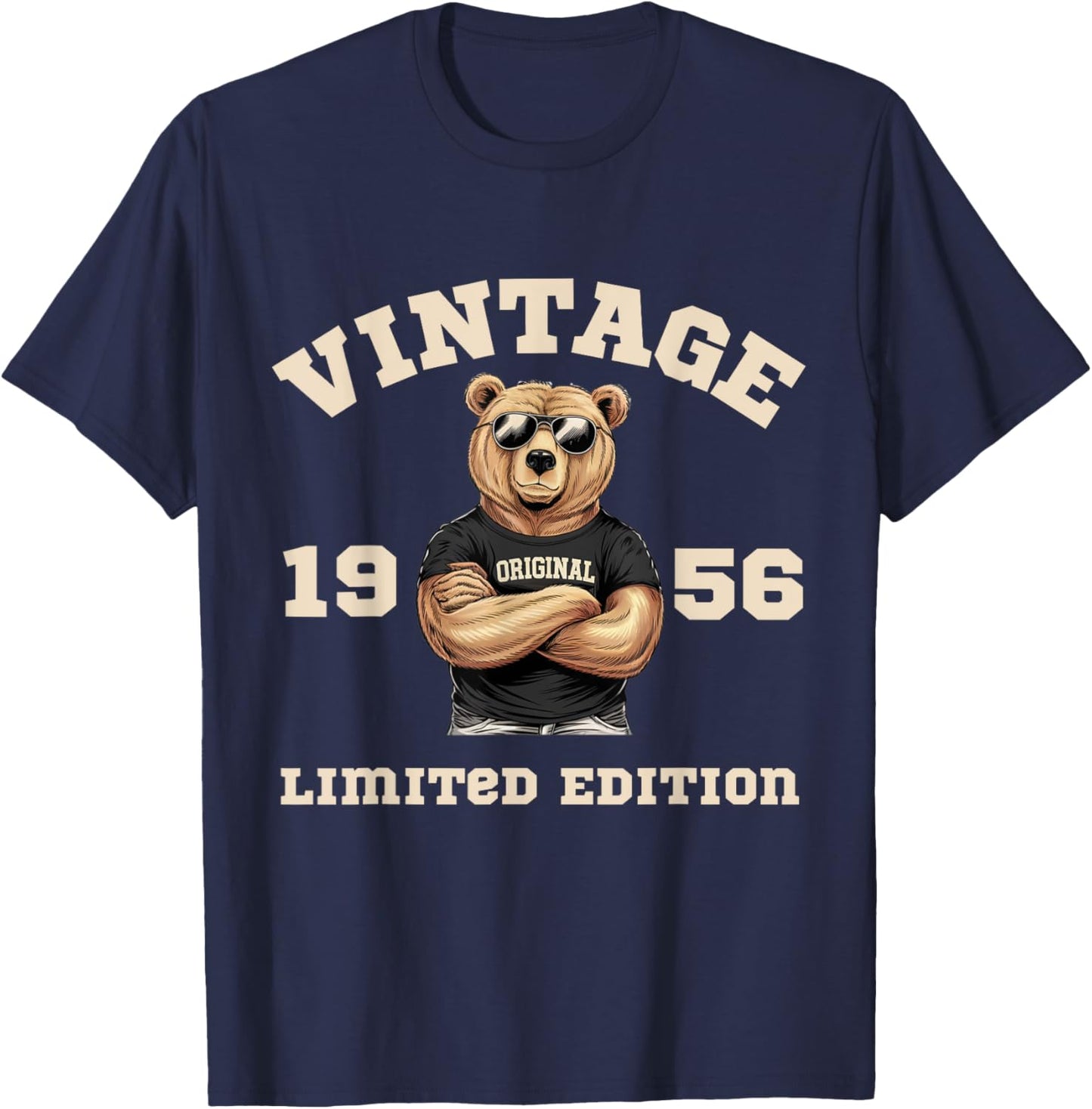 Vintage 69th Birthday 1956 Born Teddy Bear T-Shirt - T-Shirt | Navy