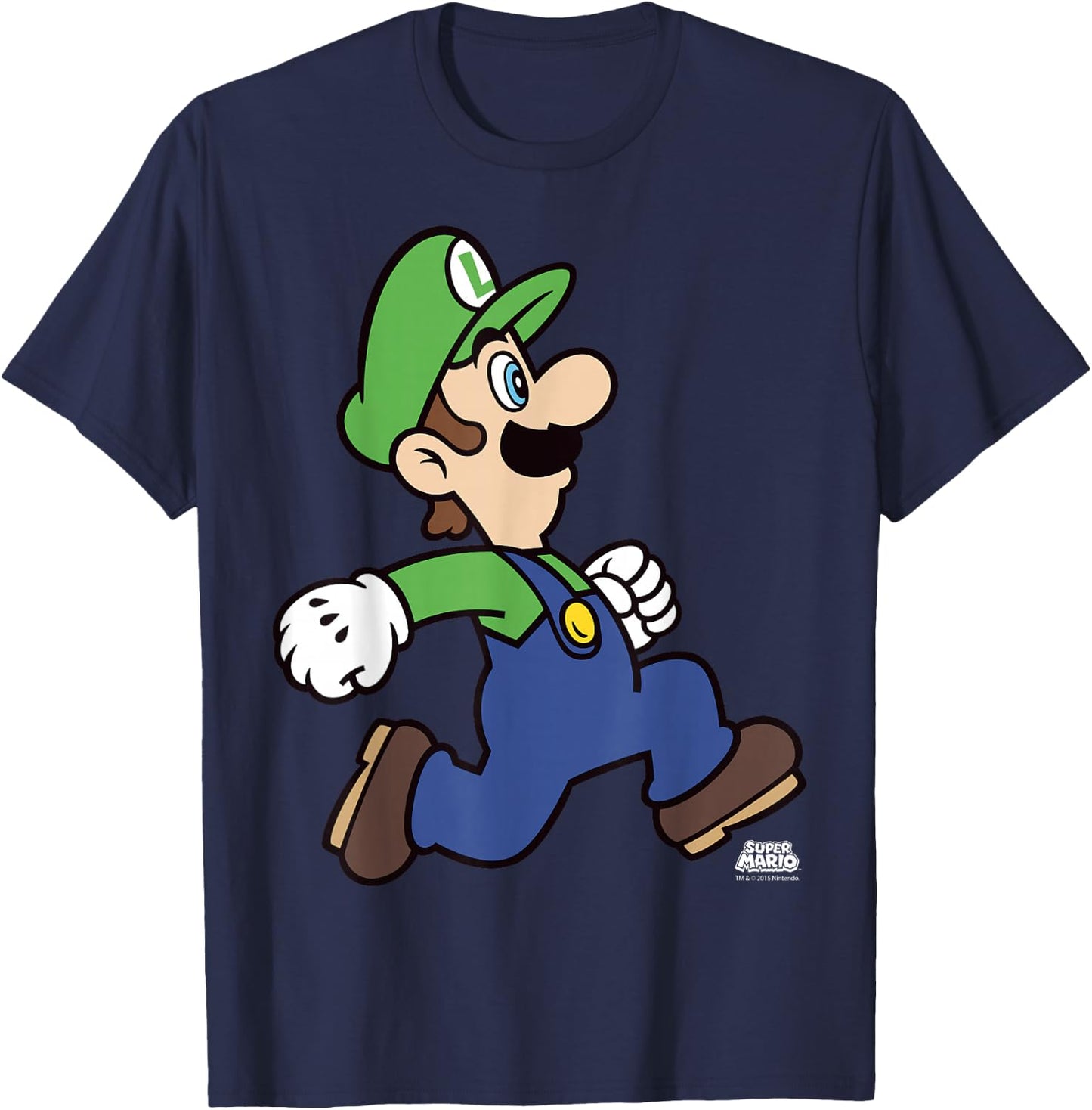 Super Mario Luigi Run Portrait T-Shirt - T-Shirt | Navy