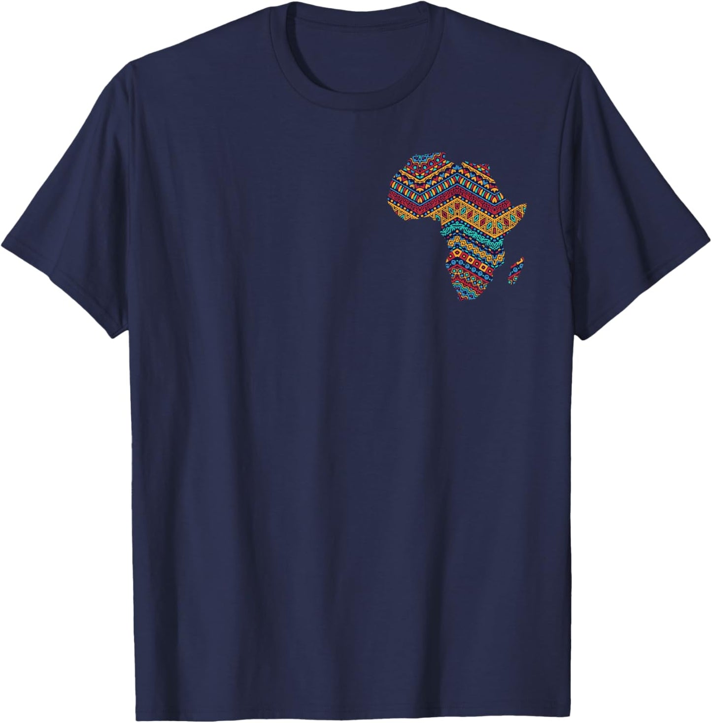 Africa Flag Pocket Kente Cloth Black African American Gift T-Shirt - T-Shirt | Navy