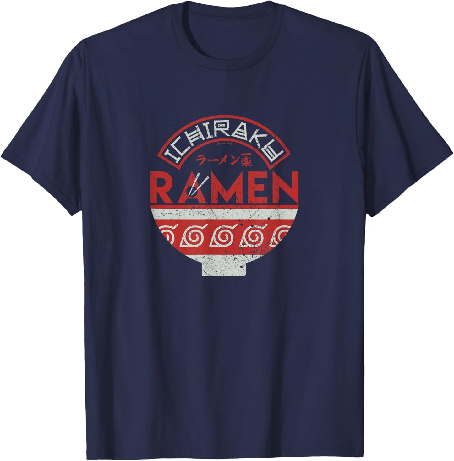 Naruto Shippuden Ichiraku Ramen Bowl Logo Anime T-Shirt - T-Shirt | Navy