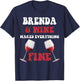 BRENDA And Wine Make Everything Fine Name BRENDA T-Shirt - T-Shirt | Navy