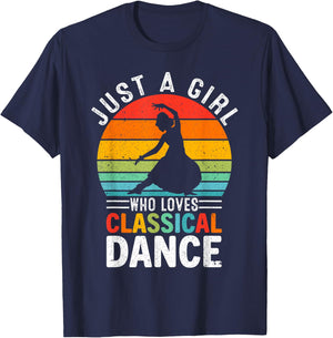 Just A Girl Who Love Classical Dance Indian Kathak Women T-Shirt - T-Shirt | Navy