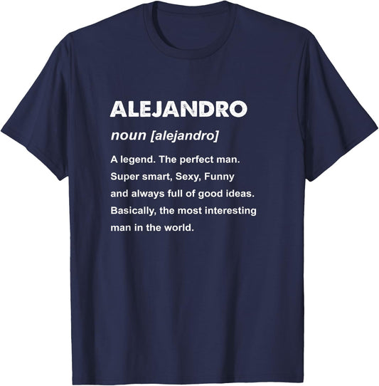 Alejandro Name T-Shirt - T-Shirt | Navy