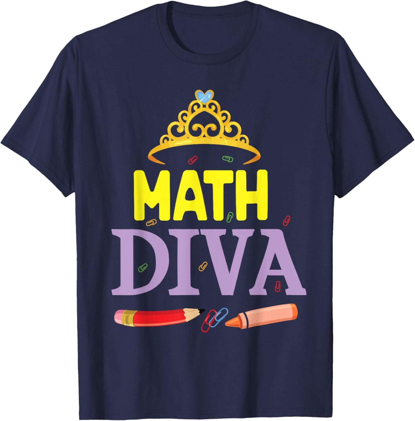 Math Diva Student Senior Teacher Happy Back To School Day T-Shirt - T-Shirt | Navy