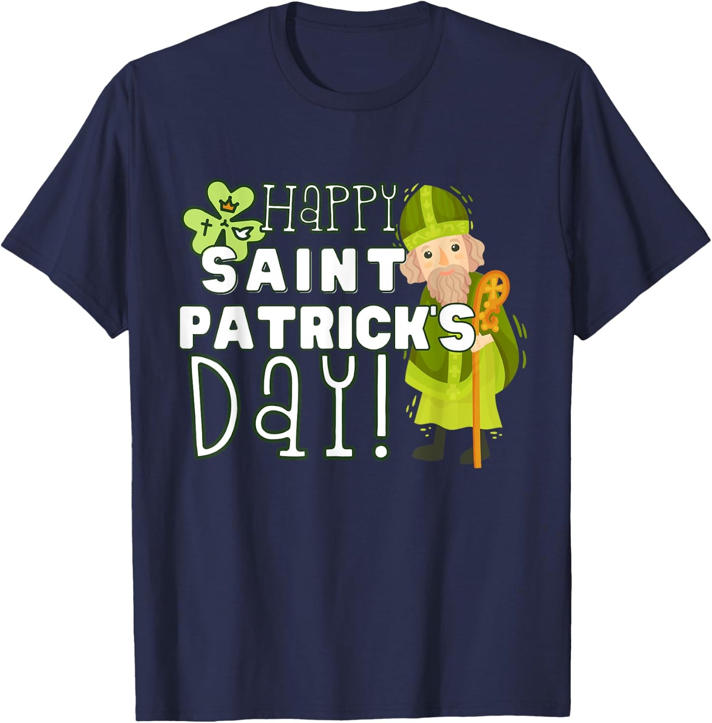 Happy St Patrick's Day Catholic Saint Ireland Girl Boy Kid T-Shirt - T-Shirt | Navy