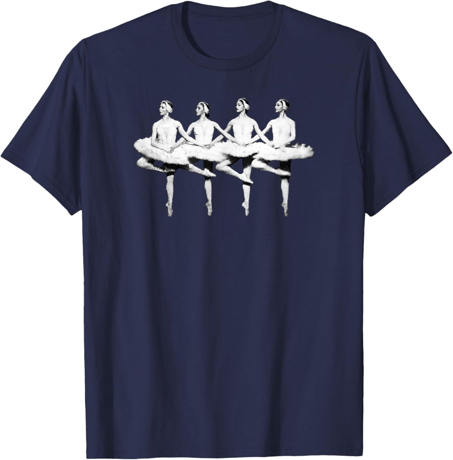 Schwanensee-Balletttänzer-Schwarz-Weiß-Kunstaufführung T-Shirt - T-Shirt | Navy