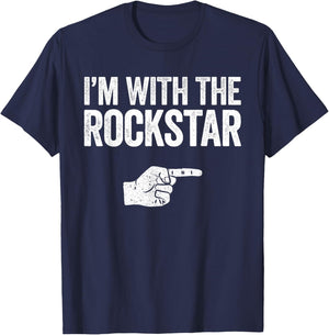 I'm with The Rockstar Shirt Matching Rockstar Costume T-Shirt - T-Shirt | Navy