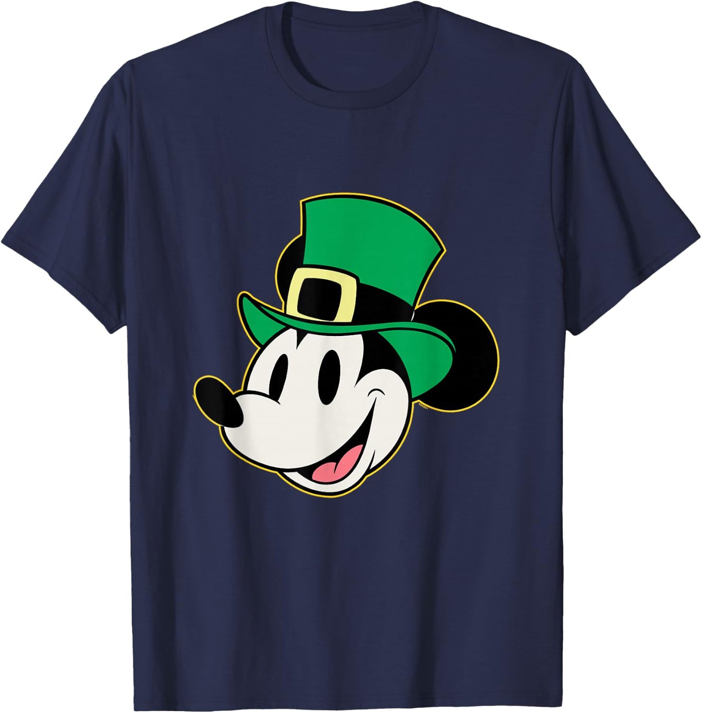 Disney Mickey Mouse St. Patrick's Day Retro Vintage Big Face T-Shirt - T-Shirt | Navy