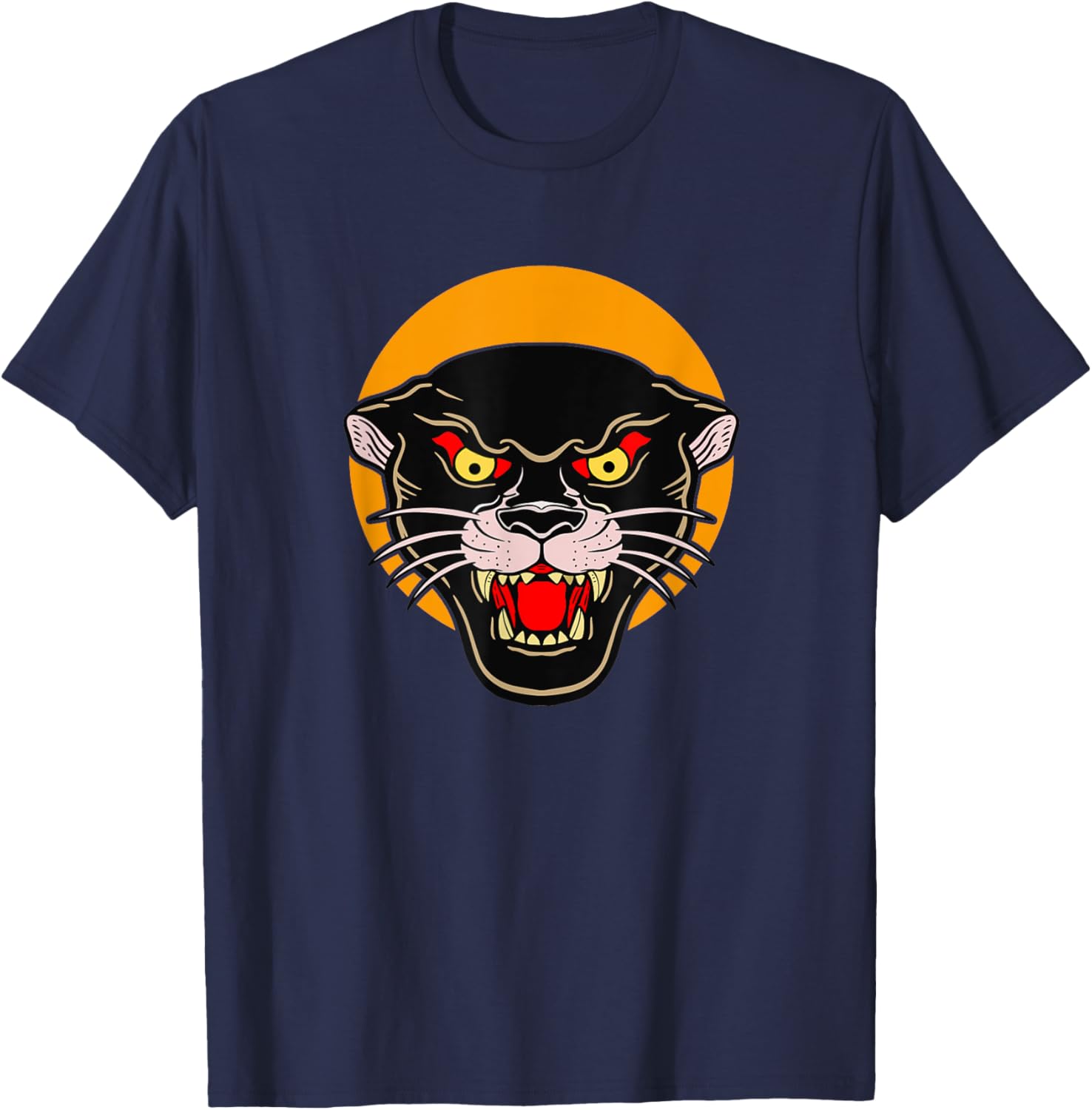 Vintage Traditional Tattoo Panther T-Shirt - T-Shirt | Navy