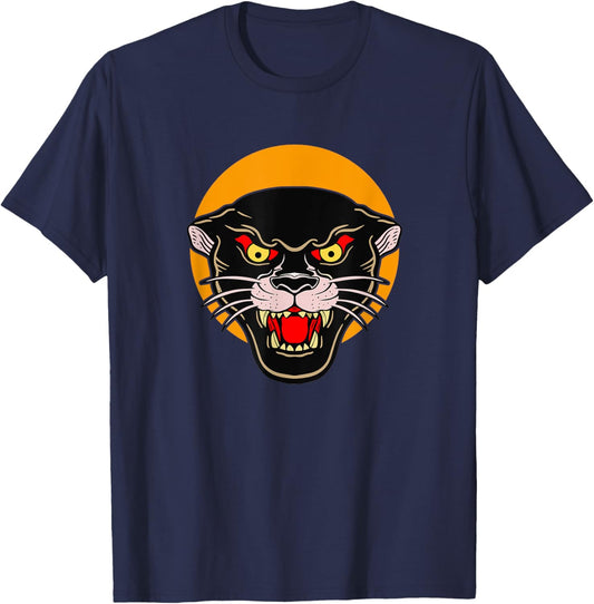 Vintage Traditional Tattoo Panther T-Shirt - T-Shirt | Navy