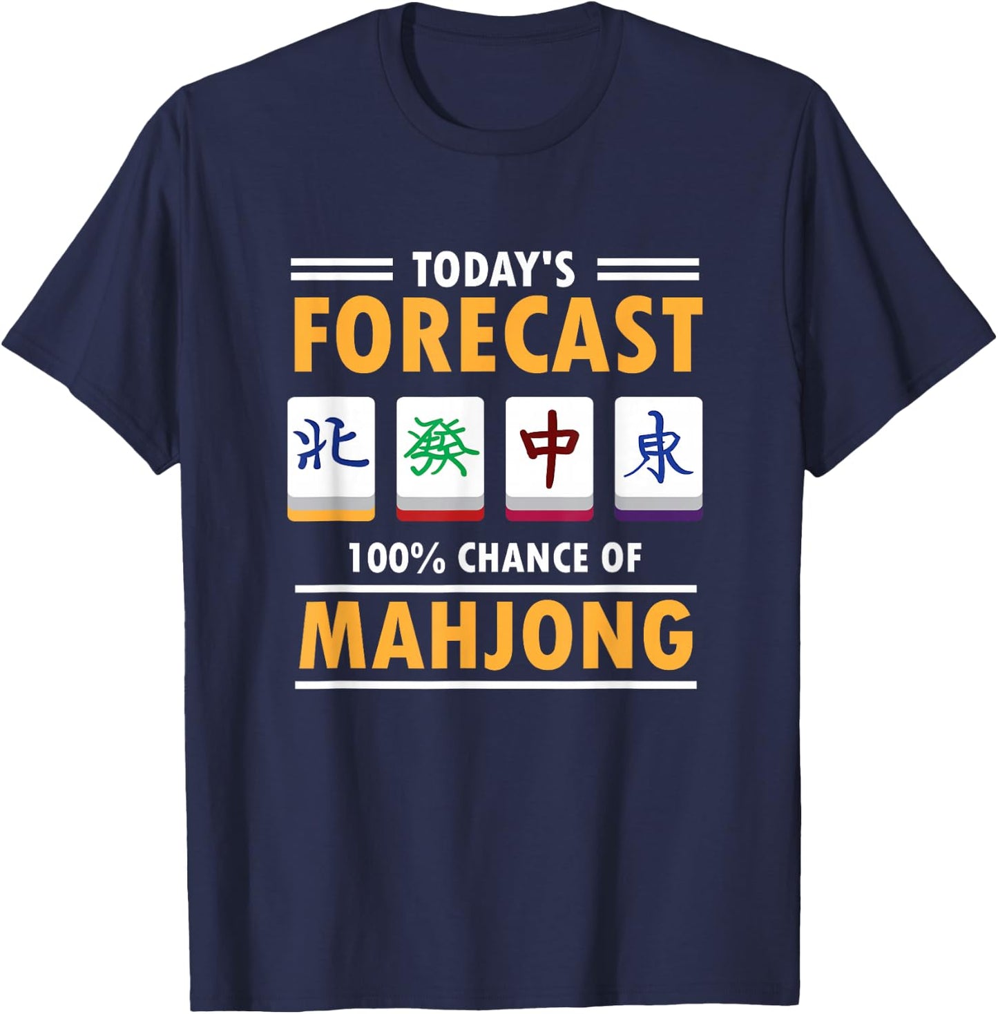 Mah Jong 100% de chances de reussite & Gifts -Adults Black Small Classic Fit Short Sleeve T-Shirt - T-Shirt | Navy