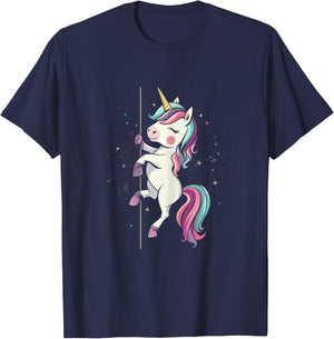 Pole Dance Dancing Unicorn Exotic Dancer Funny Cute T-Shirt - T-Shirt | Navy