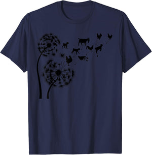 Dandelion goat and chicken T-Shirt - T-Shirt | Navy