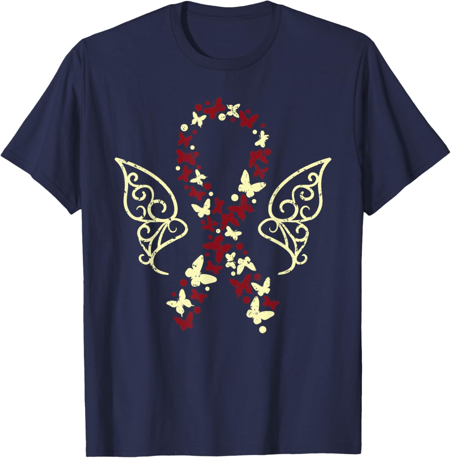 Head and Neck Cancer Awareness SteMi Apparel -Adults Classic Fit Black Cotton 65% Polyester 35% Short Sleeve Small Head Neck Cancer Awareness T-Shirt - T-Shirt | Navy