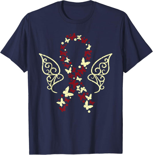 Head and Neck Cancer Awareness SteMi Apparel -Adults Classic Fit Black Cotton 65% Polyester 35% Short Sleeve Small Head Neck Cancer Awareness T-Shirt - T-Shirt | Navy