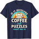 If it Involves Coffee and Puzzles Count Me In Jigsaw Puzzle T-Shirt - T-Shirt | Navy