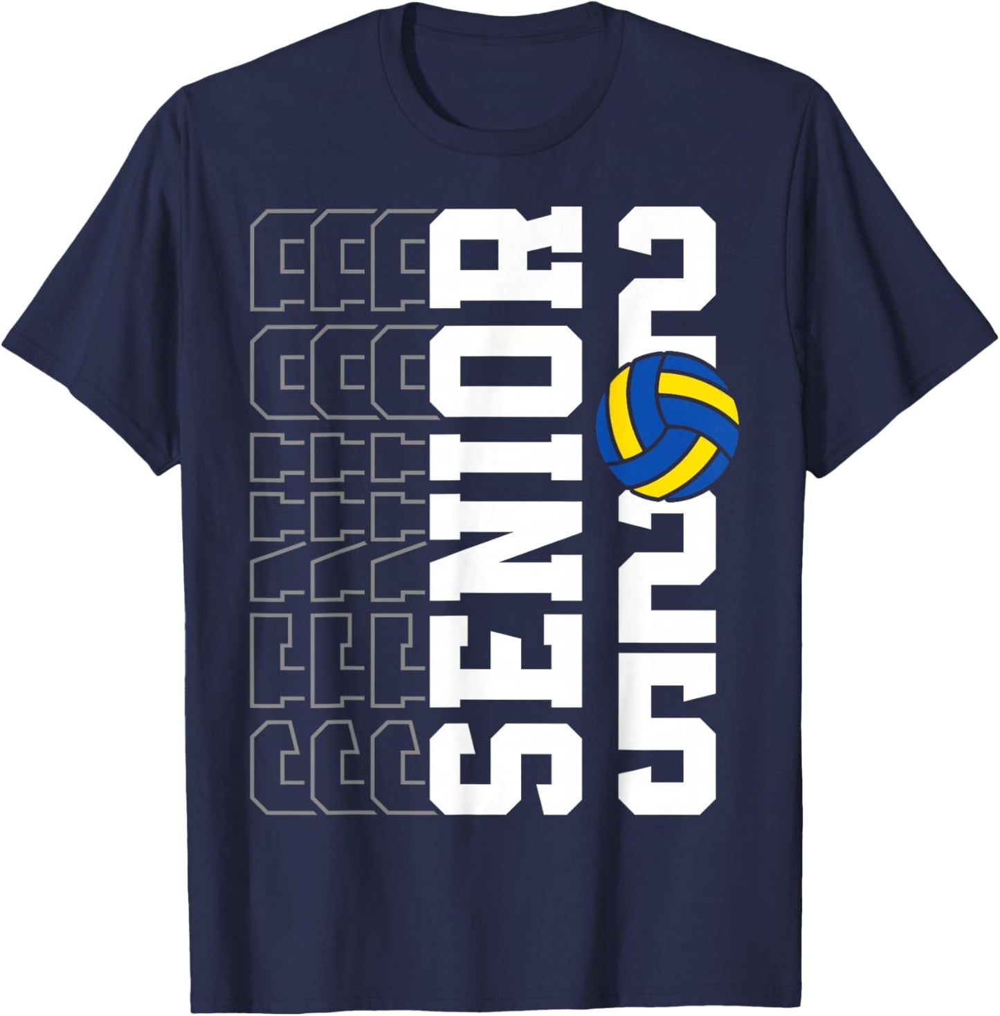Class of 2025 Graduation Senior Volleyball Player Boys Girls T-Shirt - T-Shirt | Navy