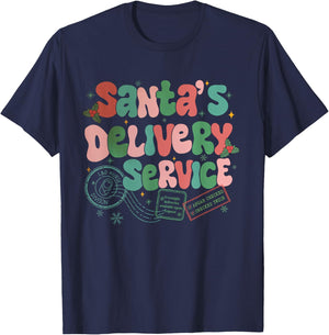 Santa's Favorite Delivery Service Labor Delivery Nurse Xmas T-Shirt - T-Shirt | Navy