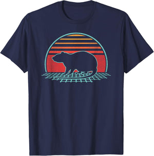 Rat Lover Animal Retro Vintage 80s Style T-Shirt - T-Shirt | Navy