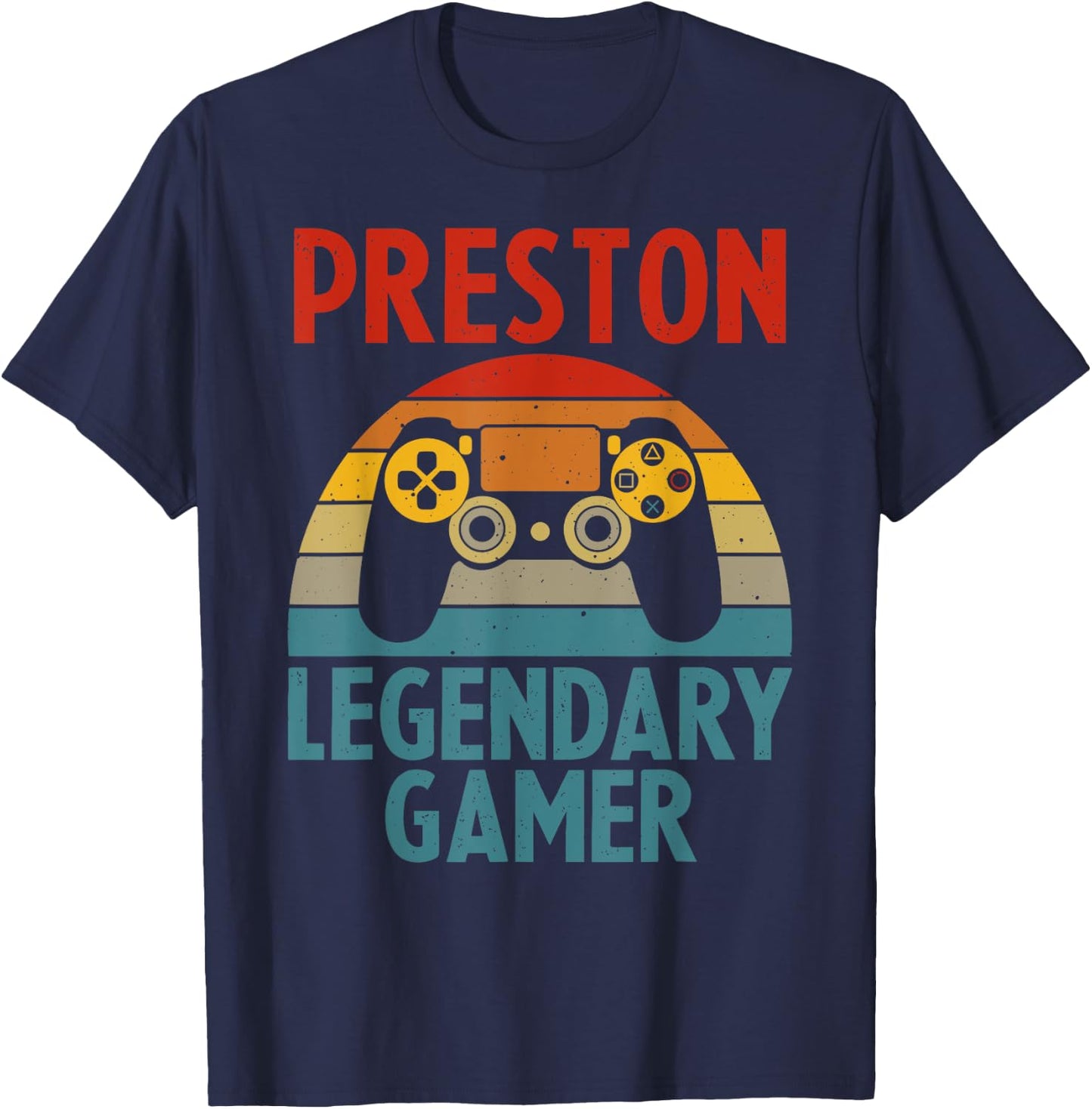 PRESTON Gift Name Personalized Funny Gaming Geek Birthday T-Shirt - T-Shirt | Navy