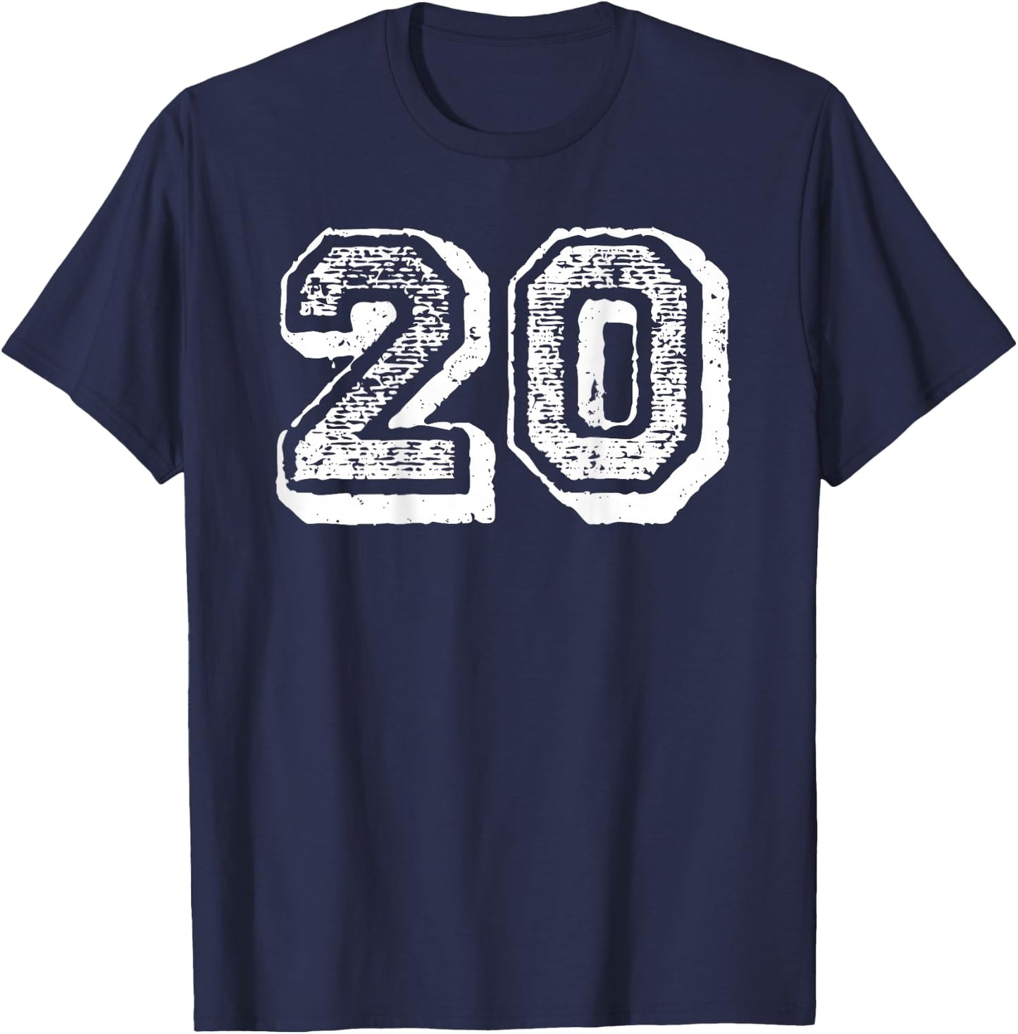 Number 20 Sports Jersey Player #20 Fan BACK PRINT Vintage T-Shirt - T-Shirt | Navy