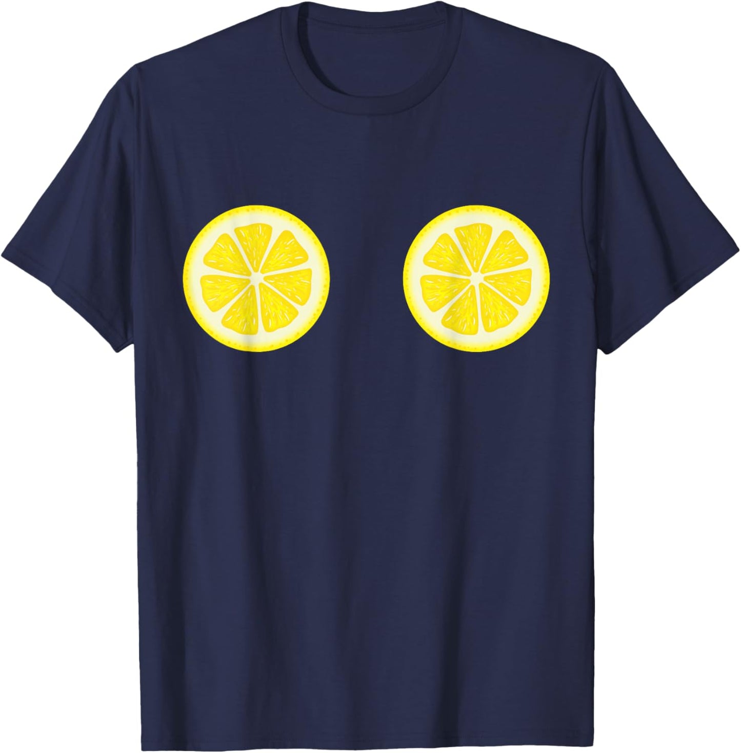 Funny Lemon Boobs - Fruit-Inspired Summer T-Shirt - T-Shirt | Navy