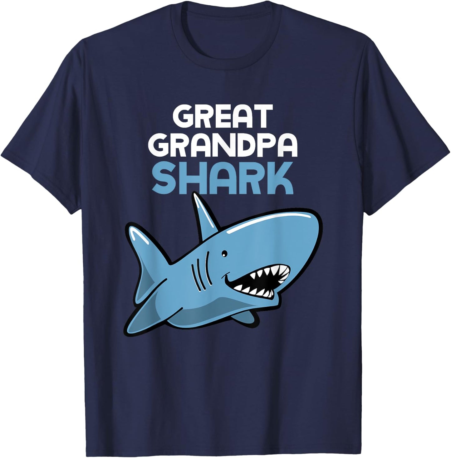 Great Grandpa Shark Funny Family T-Shirt - T-Shirt | Navy