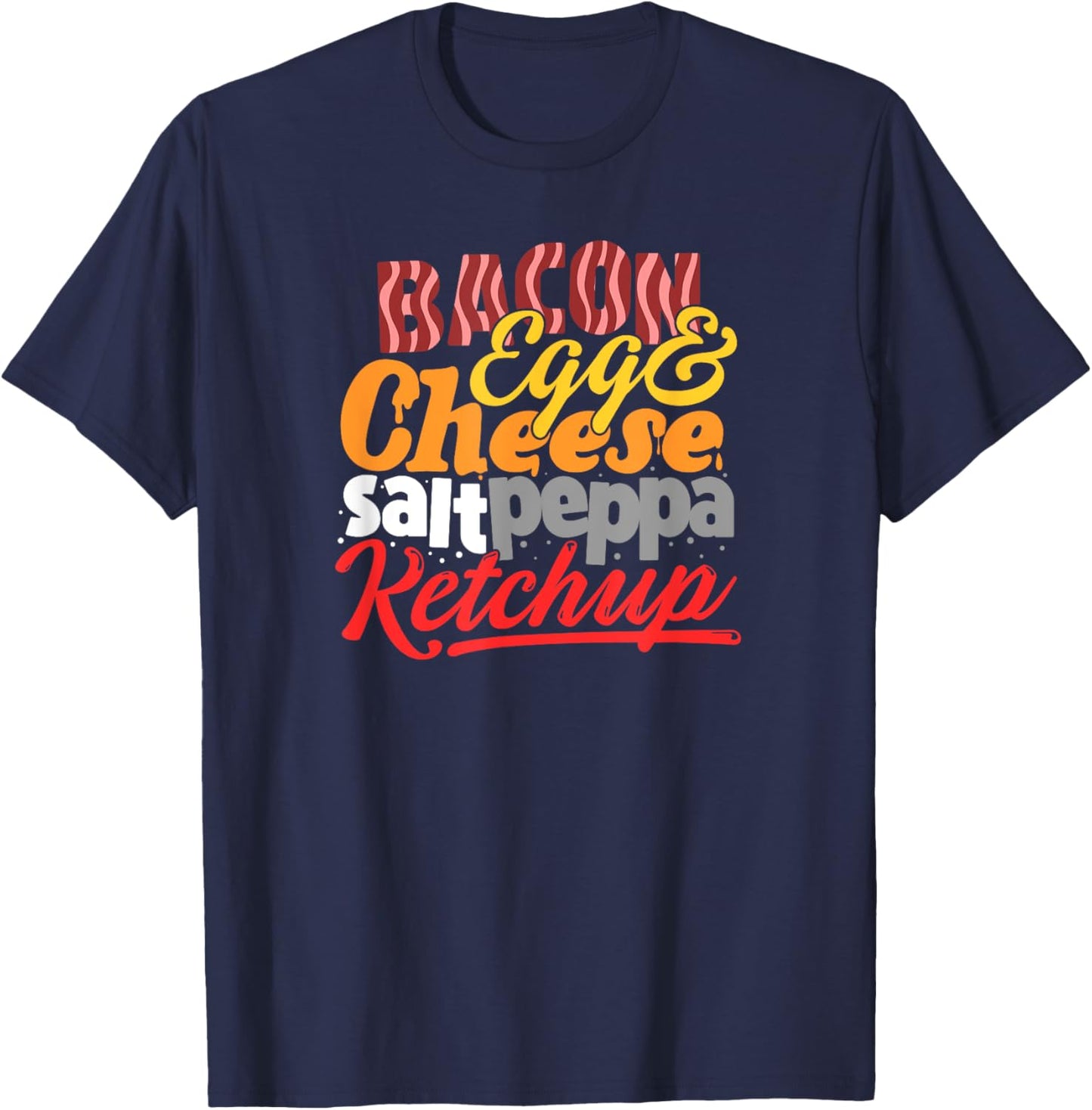 New York Breakfast Sandwich BECSPK Bacon Egg & Cheese Foodie T-Shirt - T-Shirt | Navy