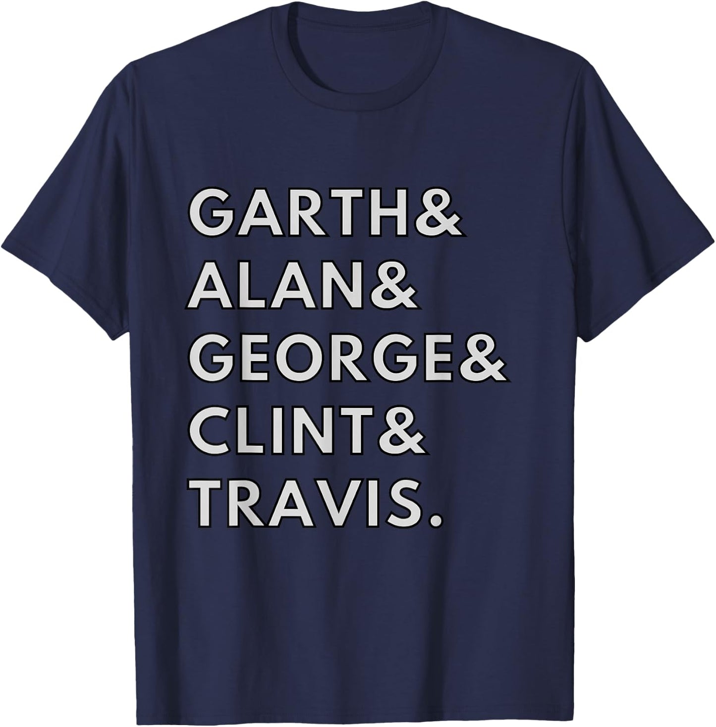 90s Country Men Singers Garth & Clint Alan George Travis T-Shirt - T-Shirt | Navy