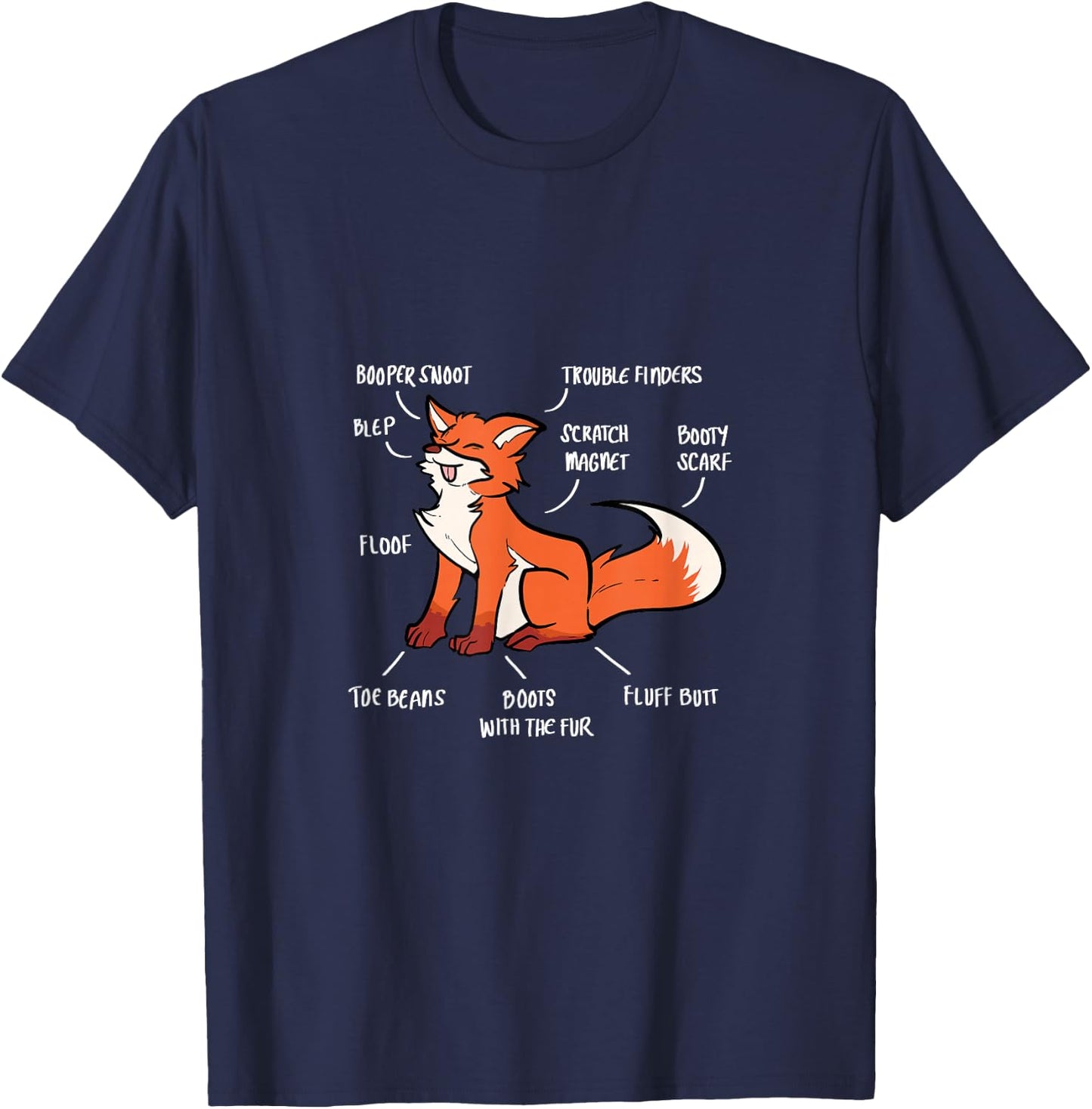 Anatomy Of A Fox Fox Lover T-Shirt - T-Shirt | Navy