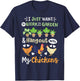 Funny Chicken Women Gardening Chicken Lovers Garden T-Shirt - T-Shirt | Navy