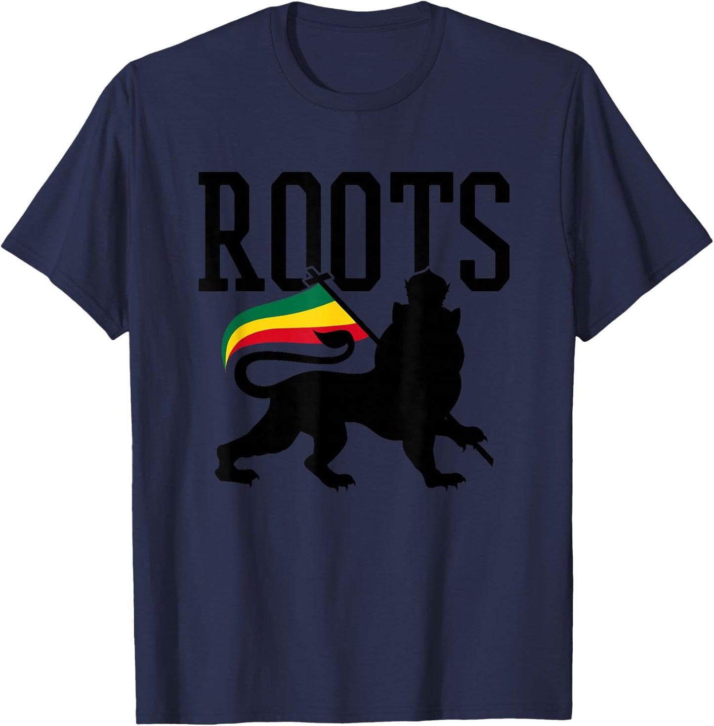 Reggae Roots Lion Of Judah Rastafari Rasta Music Gift T-Shirt - T-Shirt | Navy