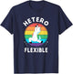 Heteroflexible Funny Yoga Unicorn Queer Ally Gay Pride Stuff T-Shirt - T-Shirt | Navy