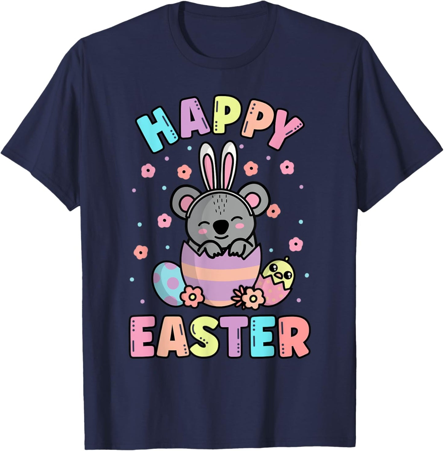 Easter Kawaii Bunny Koala Cute Spring Egg Hunting Kids T-Shirt - T-Shirt | Navy