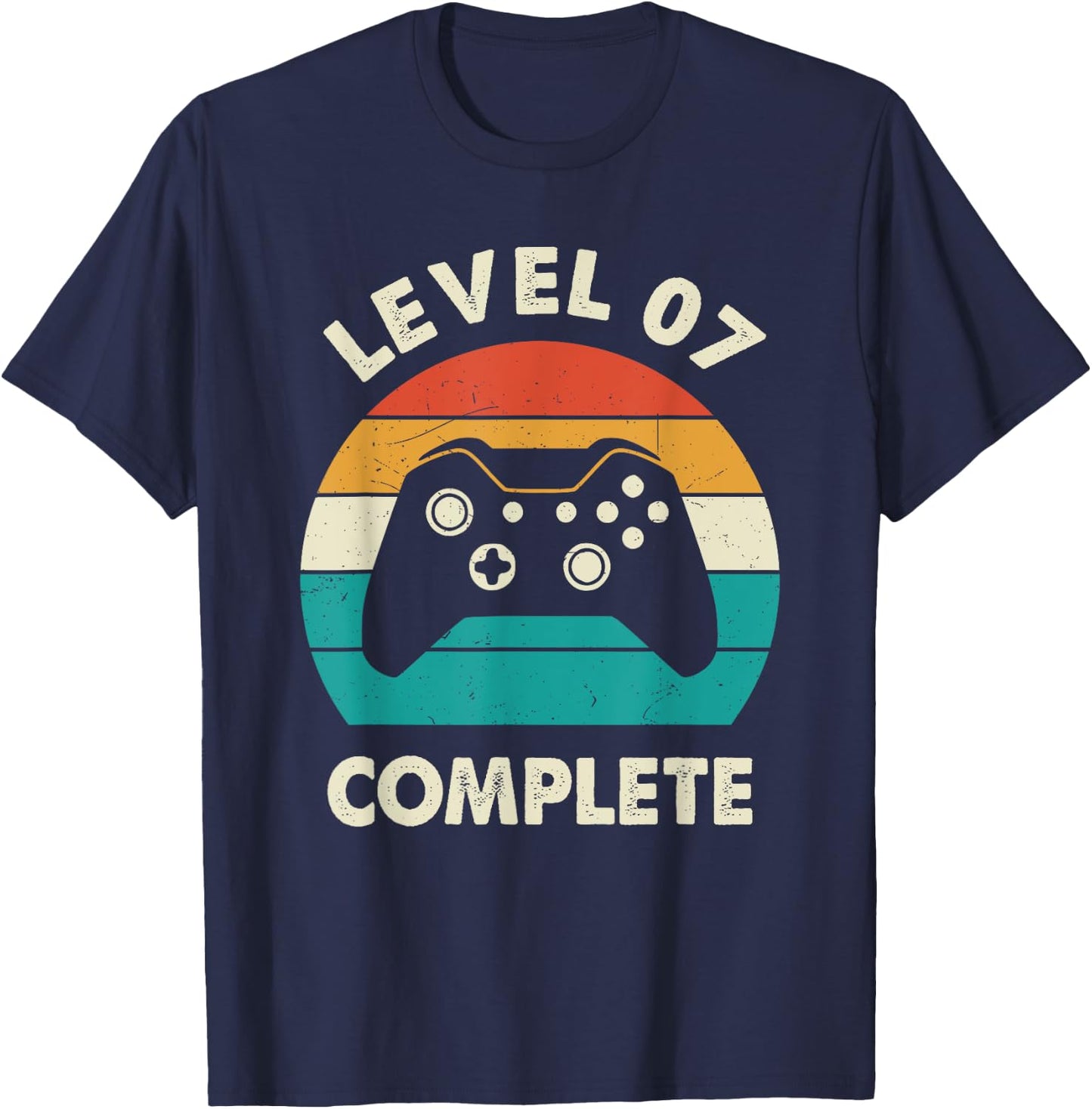7th Wedding Anniversary For Couples Level 7 Complete T-Shirt - T-Shirt | Navy