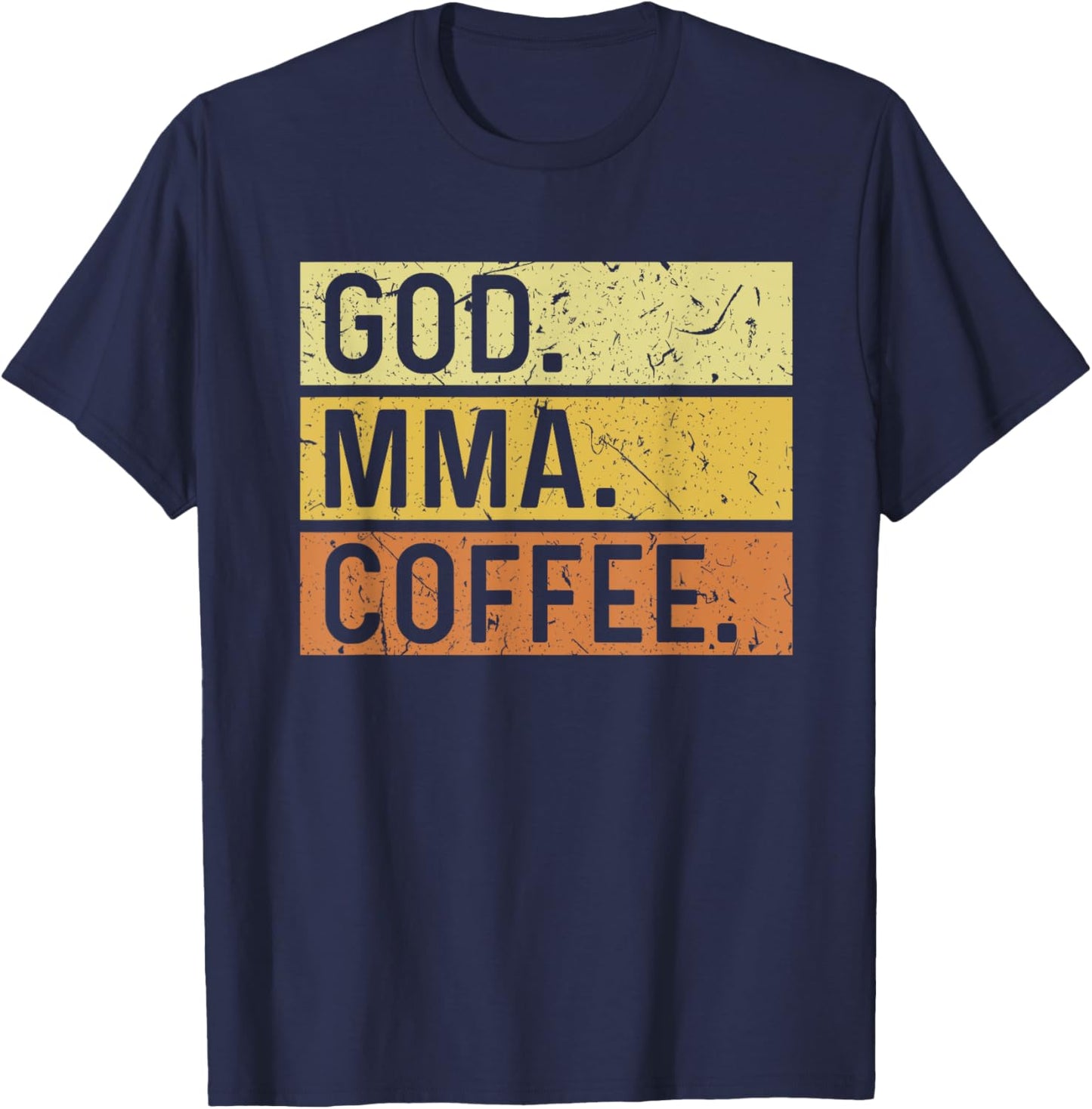 God MMA Coffee Jesus Mixed Martial Arts T-Shirt - T-Shirt | Navy