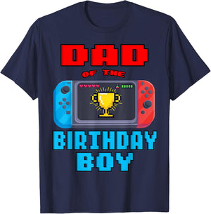 Dad of the Birthday Boy Video Games Theme Bday Matching T-Shirt - T-Shirt | Navy