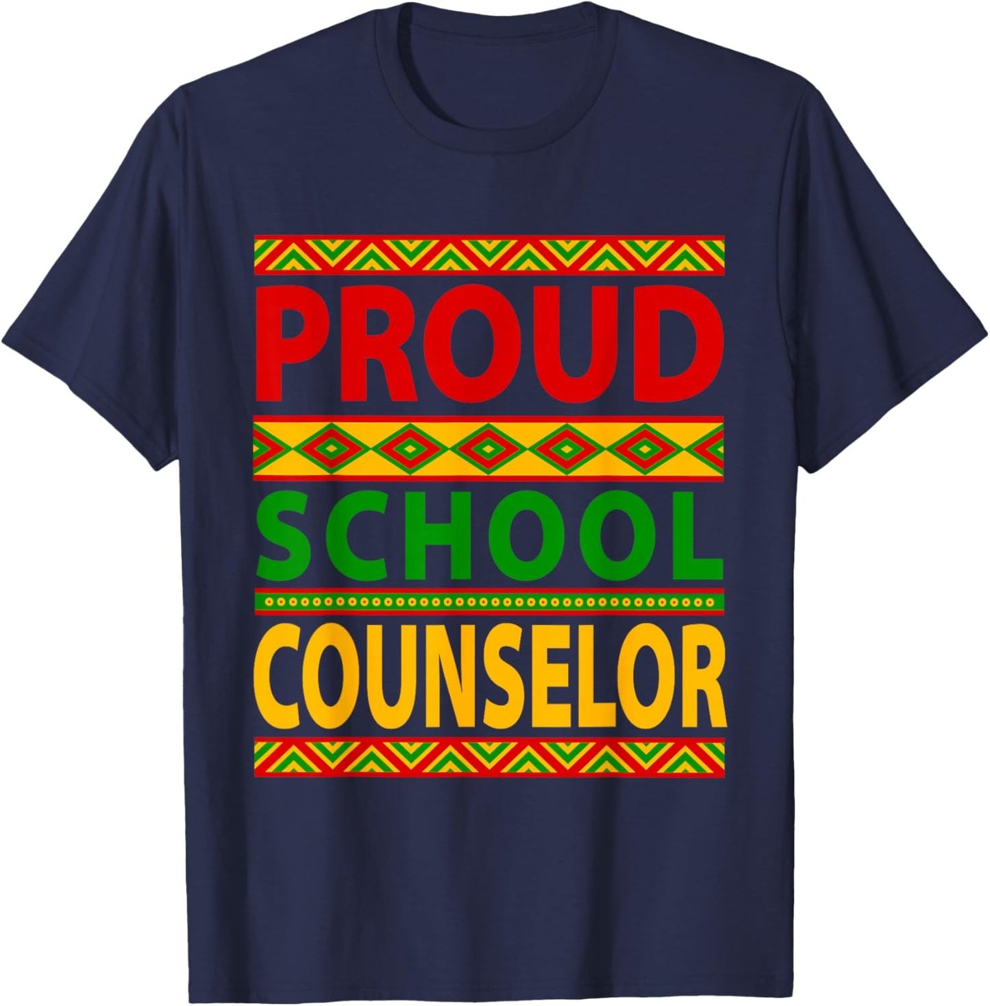 Proud School Counselor Job Costume Black History Month Afro T-Shirt - T-Shirt | Navy