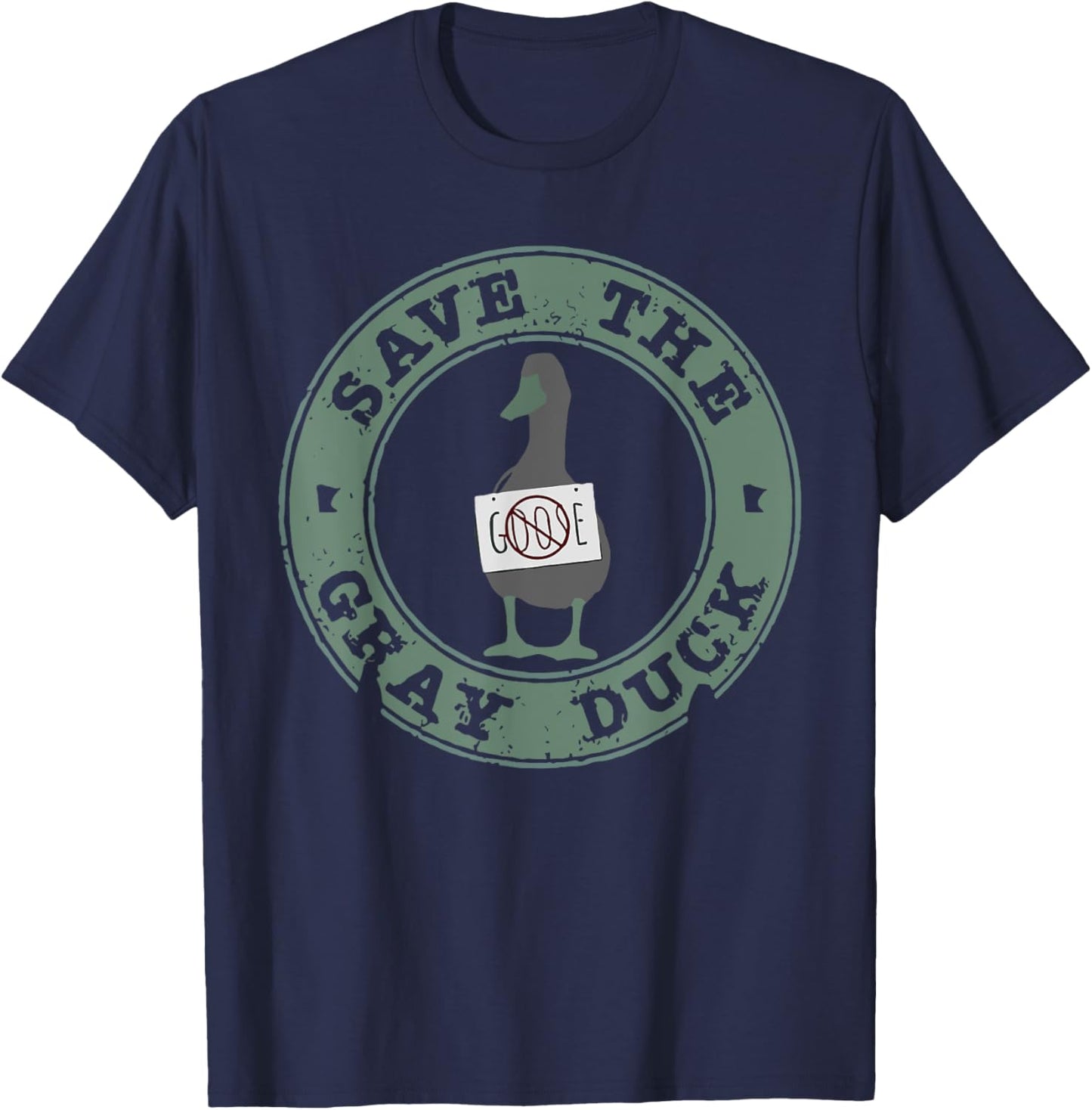Save The Gray Duck Funny Animals Christmas Farm Lover Goose T-Shirt - T-Shirt | Navy