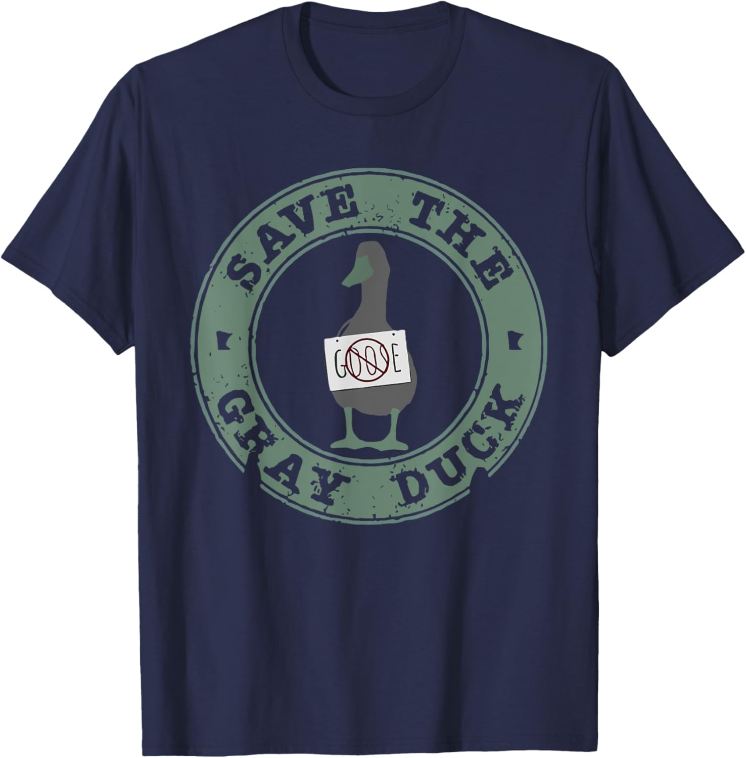 Save The Gray Duck Funny Animals Christmas Farm Lover Goose T-Shirt - T-Shirt | Navy