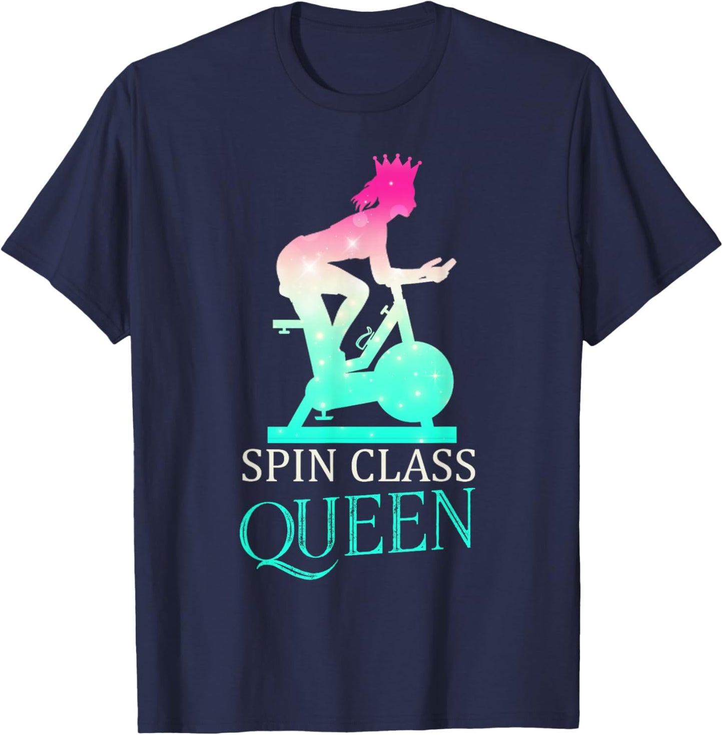 Spin Class Queen - Spinning T-Shirt - T-Shirt | Navy
