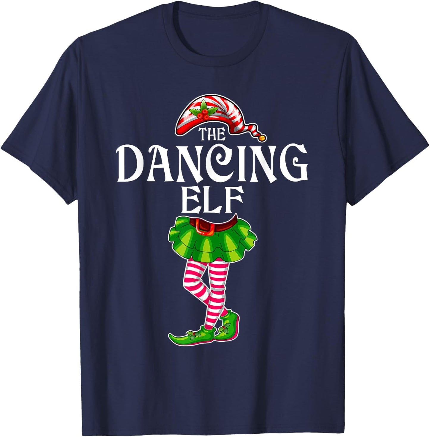 The Dancing Elf Christmas Matching Family Group T-Shirt - T-Shirt | Navy