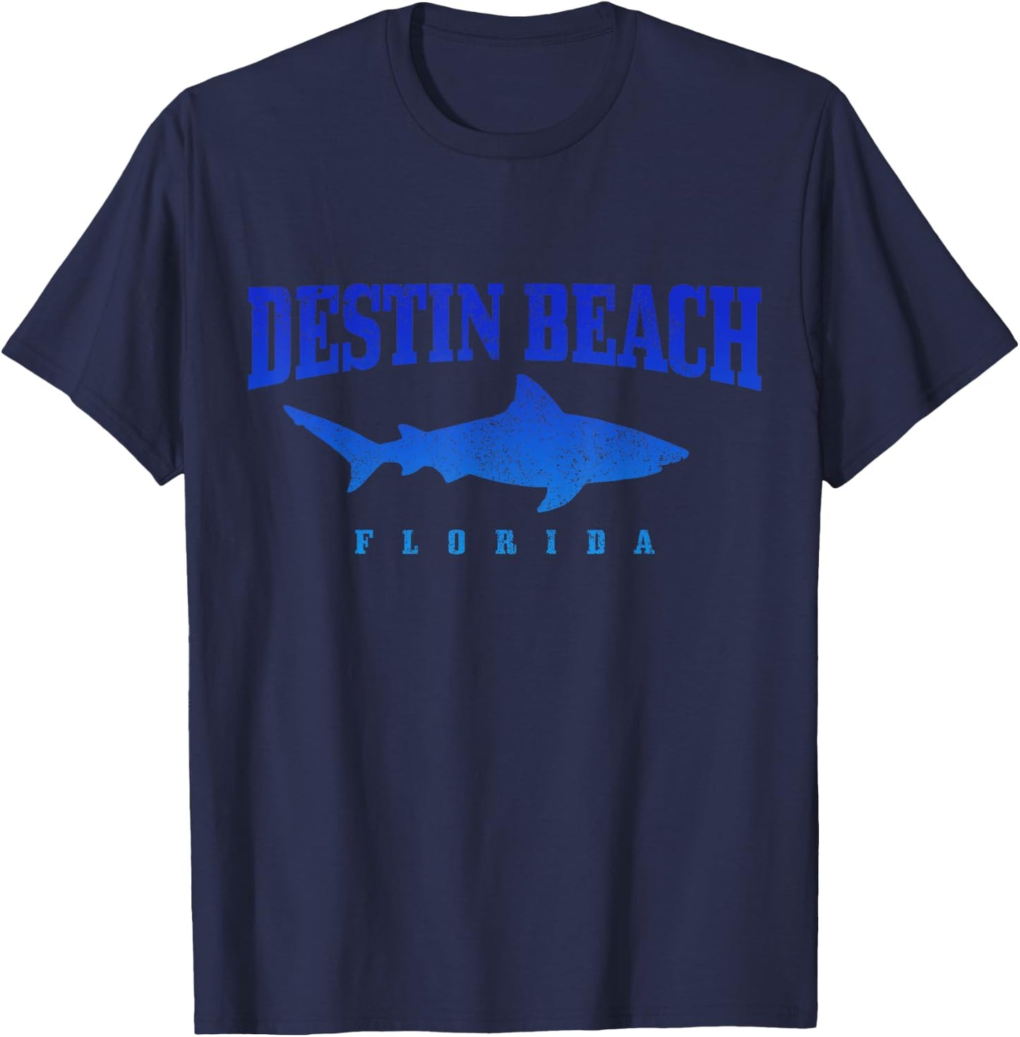 Destin Beach Florida Shark Scuba Diving Vintage Women Kids T-Shirt - T-Shirt | Navy