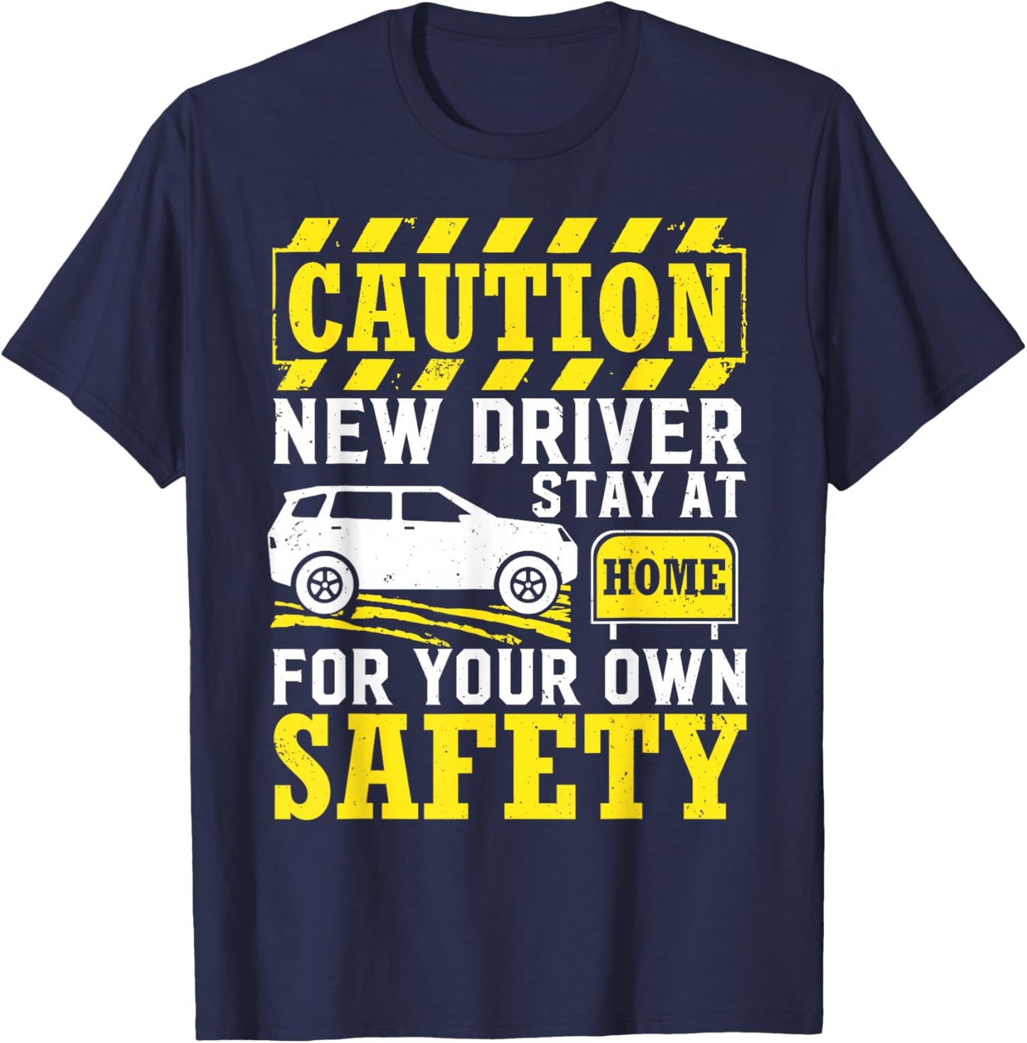 Caution New Licensed Driver Permit Driving Student T-Shirt - T-Shirt | Navy