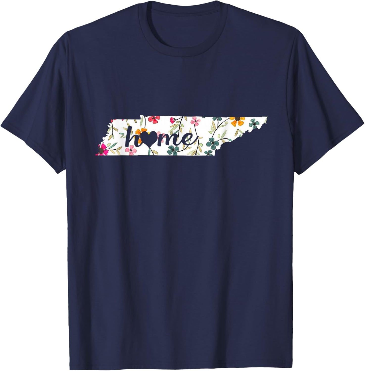 Floral Tennessee Home Shirt Tennessee State In My Heart T-Shirt - T-Shirt | Navy