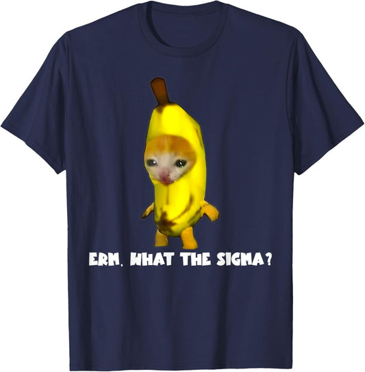 Sigma Banana Cat Costume Cat Meme Funny Memes Internet Memes Men Women T-Shirt - T-Shirt | Navy