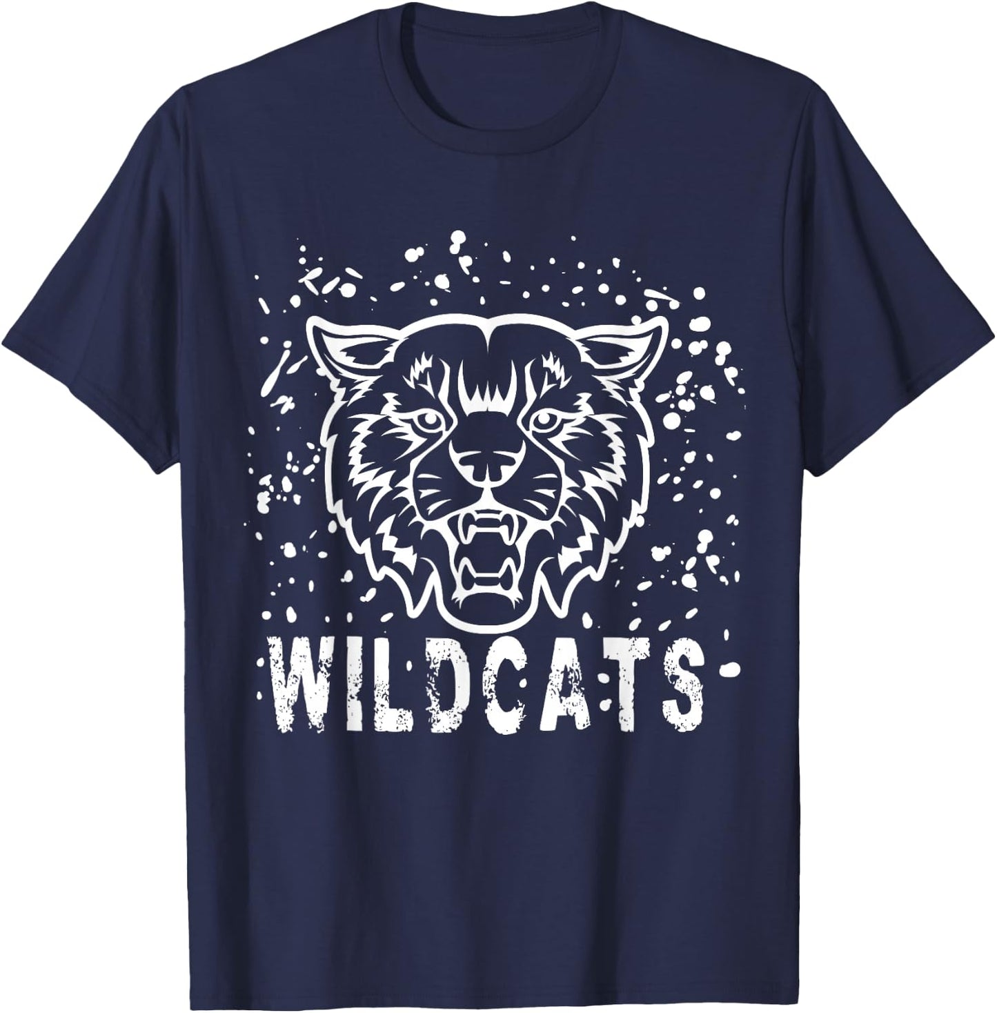 Wildcats Mascot School Sports Fan Team Spirit T-Shirt - T-Shirt | Navy